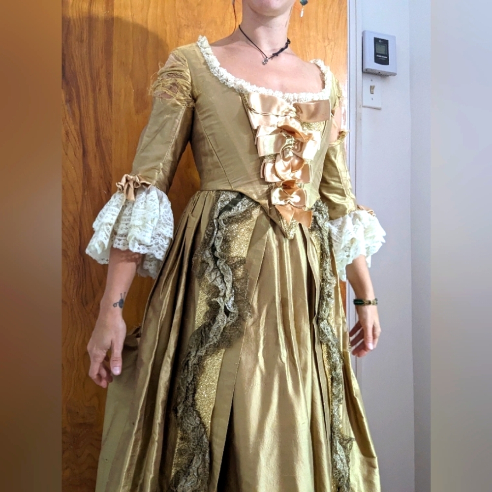 Gold Sleeve Gown louix XIV, period costum